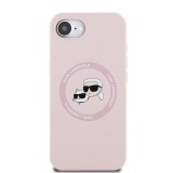 Karl Lagerfeld Liquid Silicone K&CH Heads MagSafe Zadní Kryt pro iPhone SE4 Pink