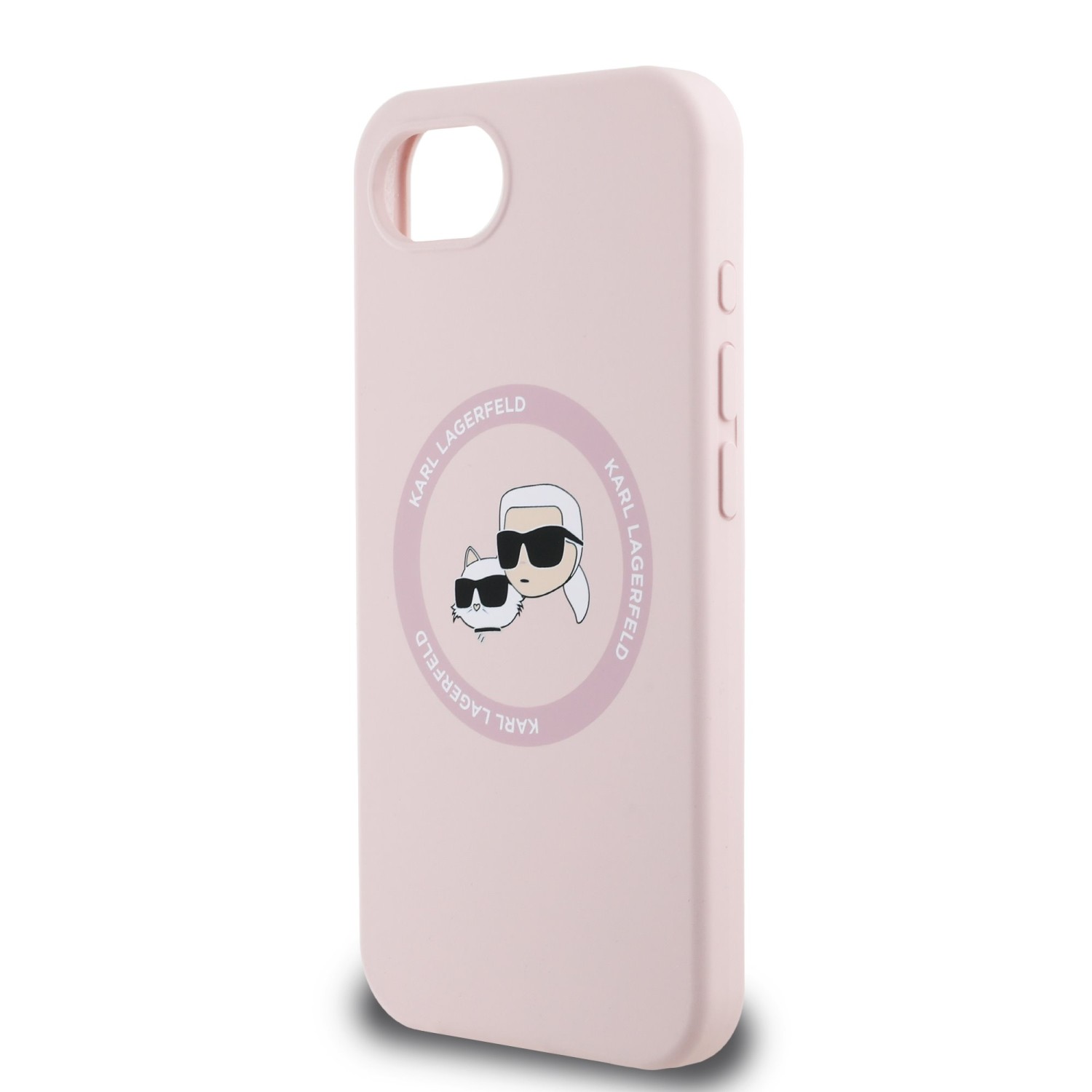 Karl Lagerfeld Liquid Silicone K&CH Heads MagSafe Zadní Kryt pro iPhone SE4 Pink