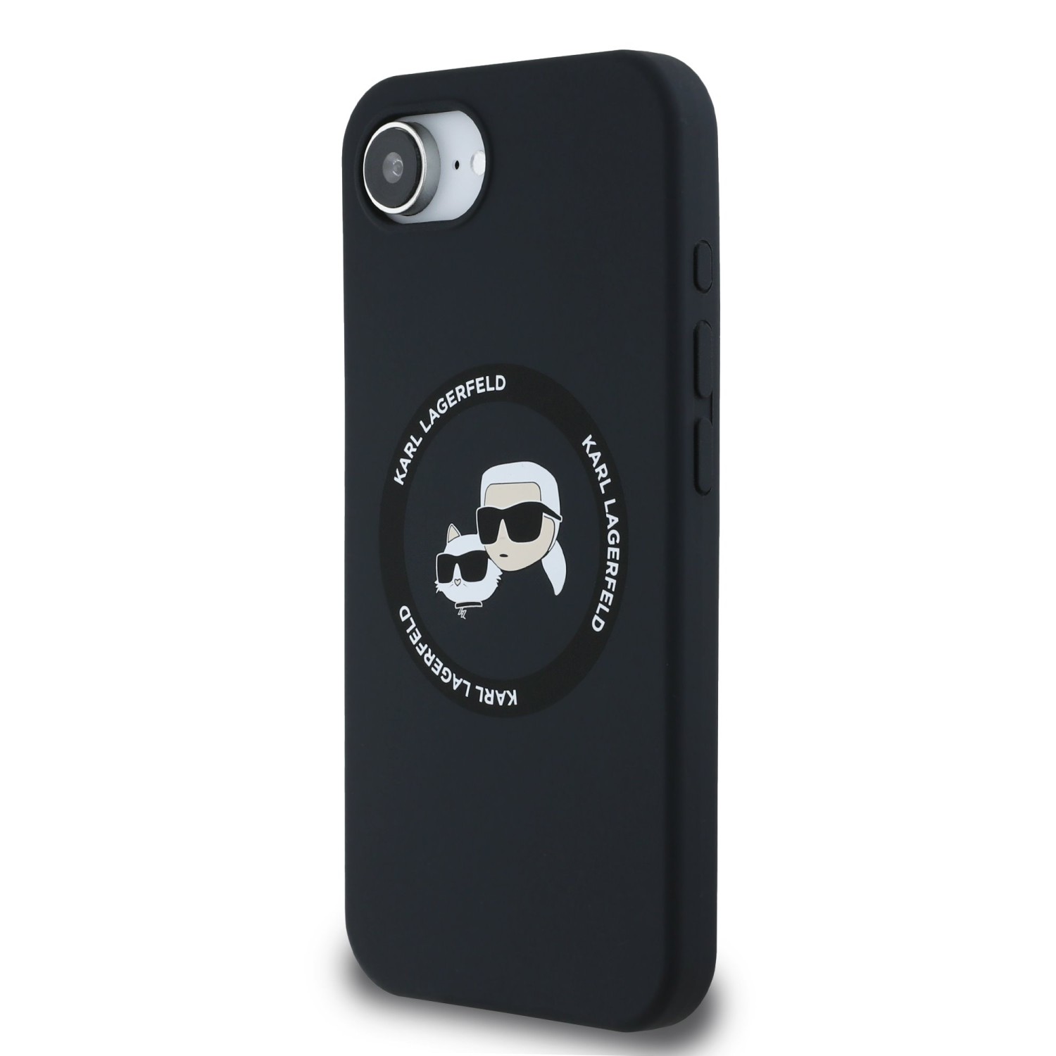 Karl Lagerfeld Liquid Silicone K&CH Heads MagSafe Zadní Kryt pro iPhone SE4 Black