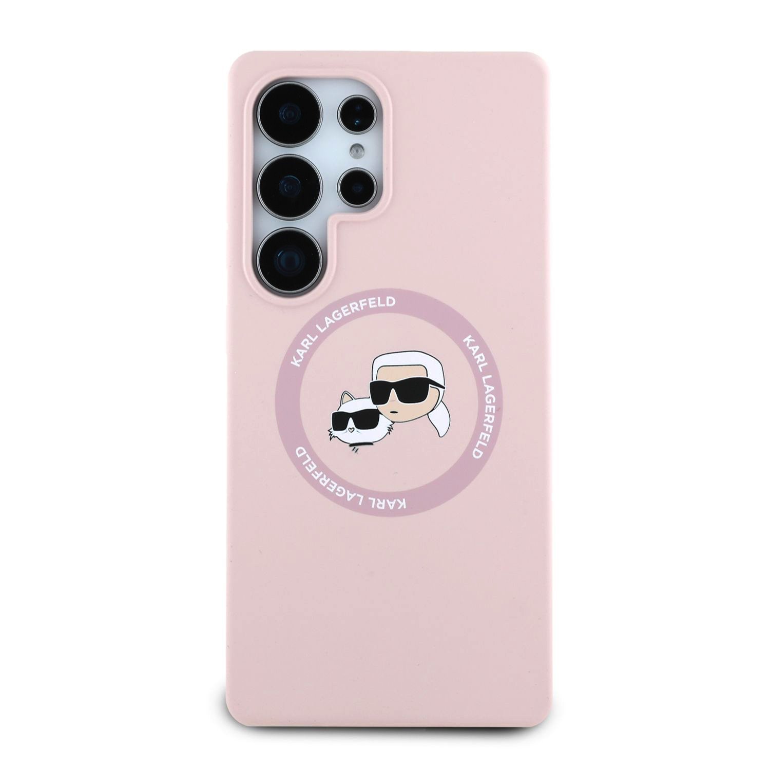 Karl Lagerfeld Liquid Silicone K&CH Heads MagSafe Zadní Kryt pro Samsung Galaxy S25 Ultra Pink