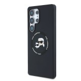Karl Lagerfeld Liquid Silicone K&CH Heads MagSafe Zadní Kryt pro Samsung Galaxy S25 Ultra Black