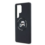 Karl Lagerfeld Liquid Silicone K&CH Heads MagSafe Zadní Kryt pro Samsung Galaxy S25 Ultra Black