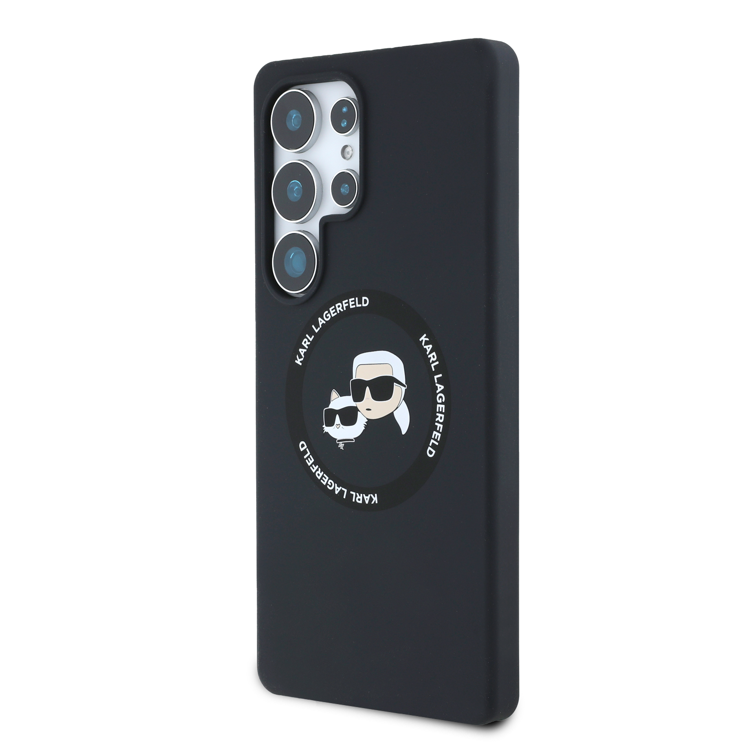 Karl Lagerfeld Liquid Silicone K&CH Heads MagSafe Zadní Kryt pro Samsung Galaxy S25 Ultra Black