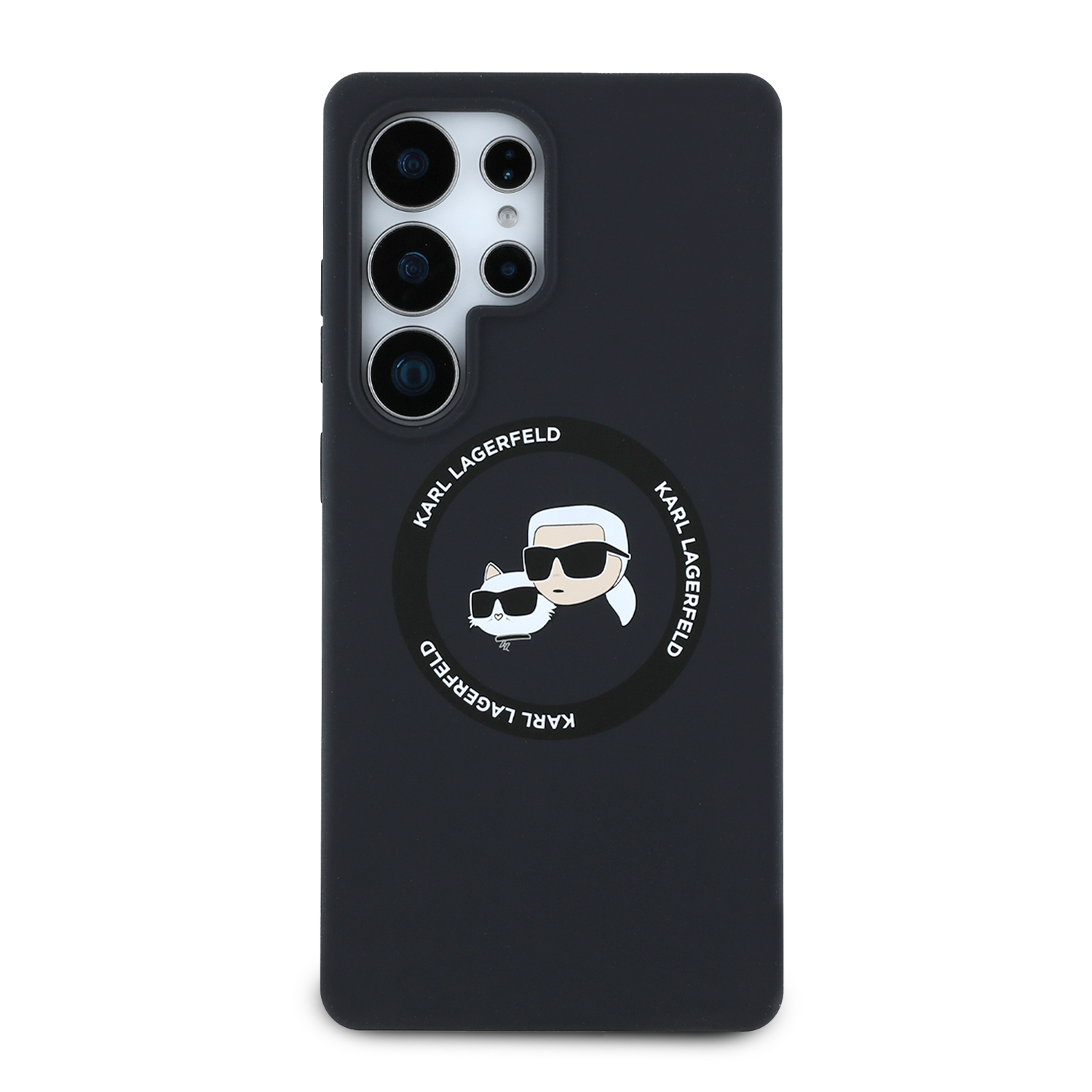 Karl Lagerfeld Liquid Silicone K&CH Heads MagSafe Zadní Kryt pro Samsung Galaxy S25 Ultra Black