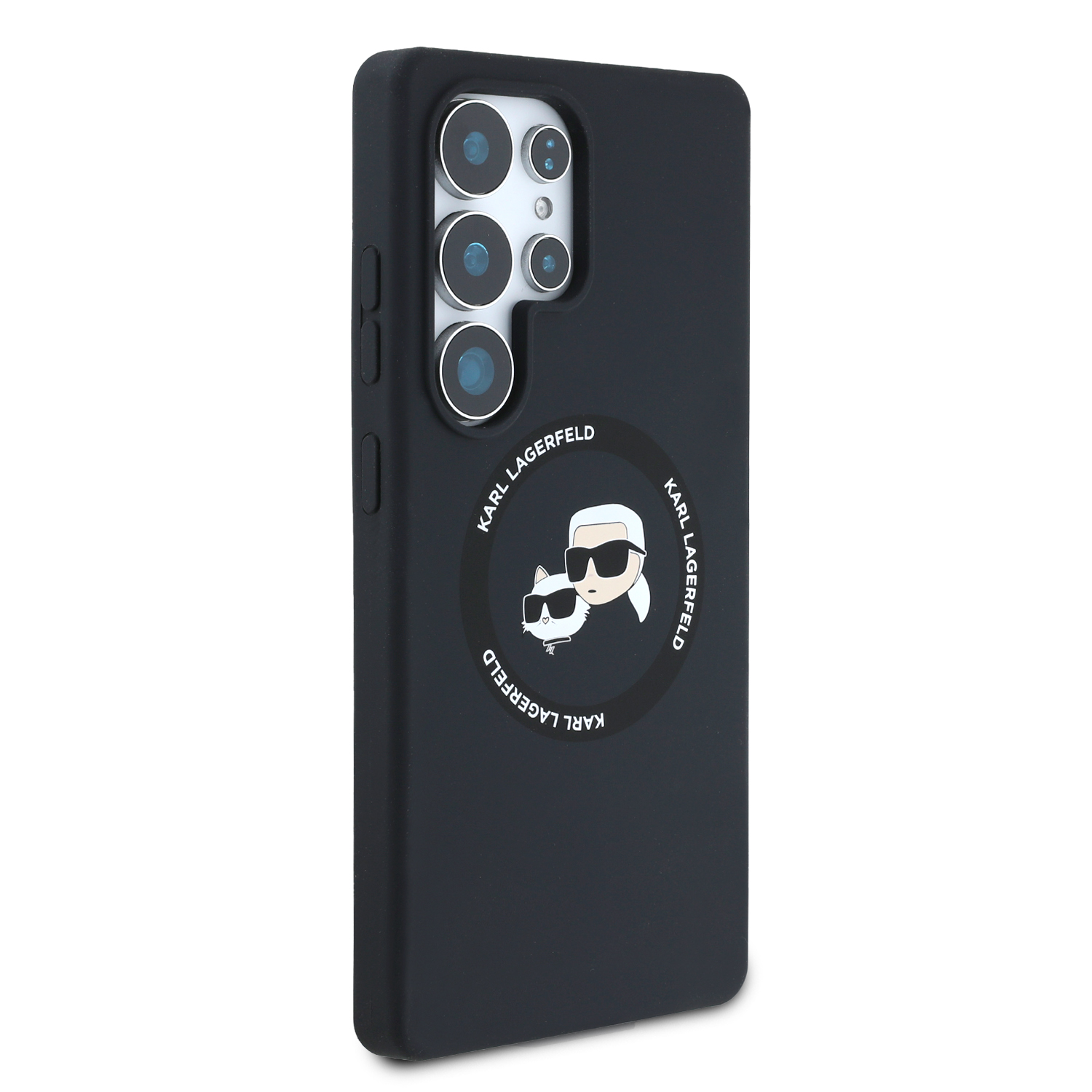 Karl Lagerfeld Liquid Silicone K&CH Heads MagSafe Zadní Kryt pro Samsung Galaxy S25 Ultra Black