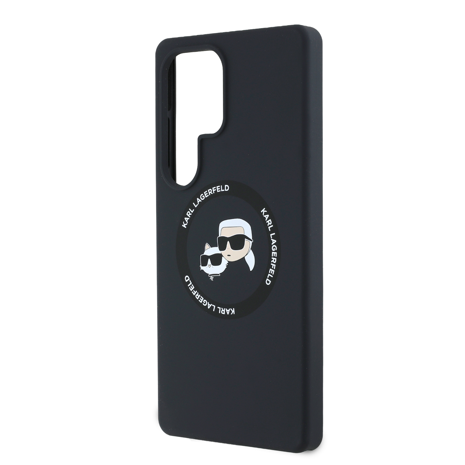 Karl Lagerfeld Liquid Silicone K&CH Heads MagSafe Zadní Kryt pro Samsung Galaxy S25 Ultra Black