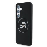 Karl Lagerfeld Liquid Silicone K&CH Heads MagSafe Zadní Kryt pro Samsung Galaxy S25 Black