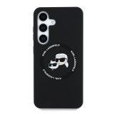 Karl Lagerfeld Liquid Silicone K&CH Heads MagSafe Zadní Kryt pro Samsung Galaxy S25 Black