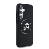 Karl Lagerfeld Liquid Silicone K&CH Heads MagSafe Zadní Kryt pro Samsung Galaxy S25 Black