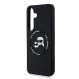 Karl Lagerfeld Liquid Silicone K&CH Heads MagSafe Zadní Kryt pro Samsung Galaxy S25 Black