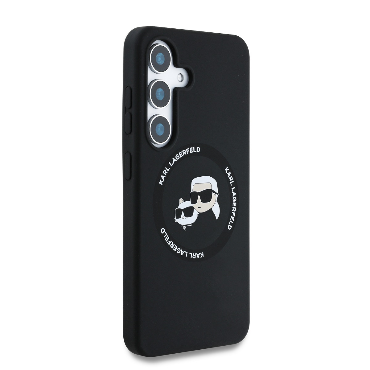 Karl Lagerfeld Liquid Silicone K&CH Heads MagSafe Zadní Kryt pro Samsung Galaxy S25 Black