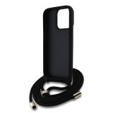 Guess PU 4G Metal Logo Crossbody Popruh Zadní Kryt pro iPhone 15 Pro Brown