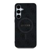Guess PU Leather 4G Colored Ring MagSafe Zadní Kryt pro Samsung Galaxy S25+ Black