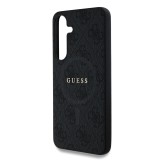 Guess PU Leather 4G Colored Ring MagSafe Zadní Kryt pro Samsung Galaxy S25+ Black