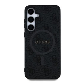Zadní kryt Guess PU Leather 4G Colored Ring MagSafe pro Samsung Galaxy S25+, černá