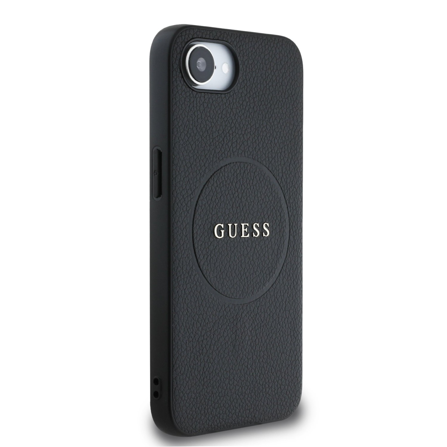 Guess PU Grained Classic Logo MagSafe Zadní Kryt pro iPhone SE4 Black