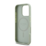 Guess PU Grained Classic Logo MagSafe Zadní Kryt pro iPhone 16 Pro Green