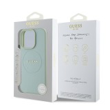 Guess PU Grained Classic Logo MagSafe Zadní Kryt pro iPhone 16 Pro Green