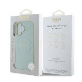 Guess PU Grained Classic Logo MagSafe Zadní Kryt pro iPhone 16 Green