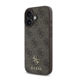 Guess PU 4G Small Metal Logo MagSafe Zadní Kryt pro iPhone 16 Brown