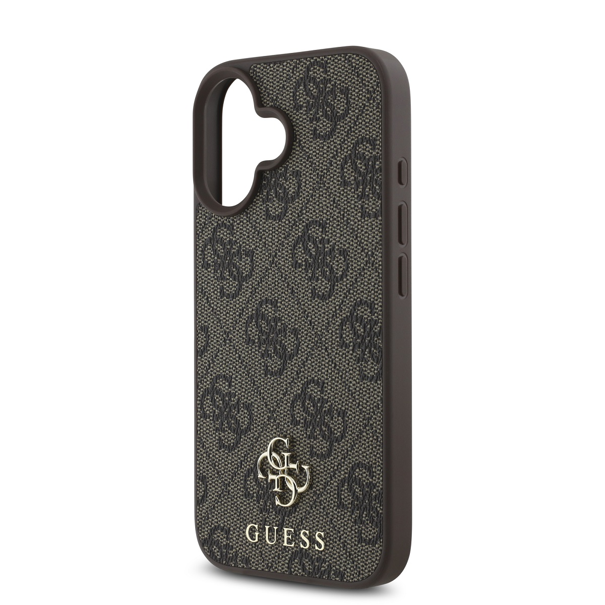 Guess PU 4G Small Metal Logo MagSafe Zadní Kryt pro iPhone 16 Brown