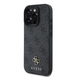 Guess PU 4G Small Metal Logo MagSafe Zadní Kryt pro iPhone 16 Pro Max Grey