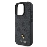 Guess PU 4G Small Metal Logo MagSafe Zadní Kryt pro iPhone 16 Pro Grey