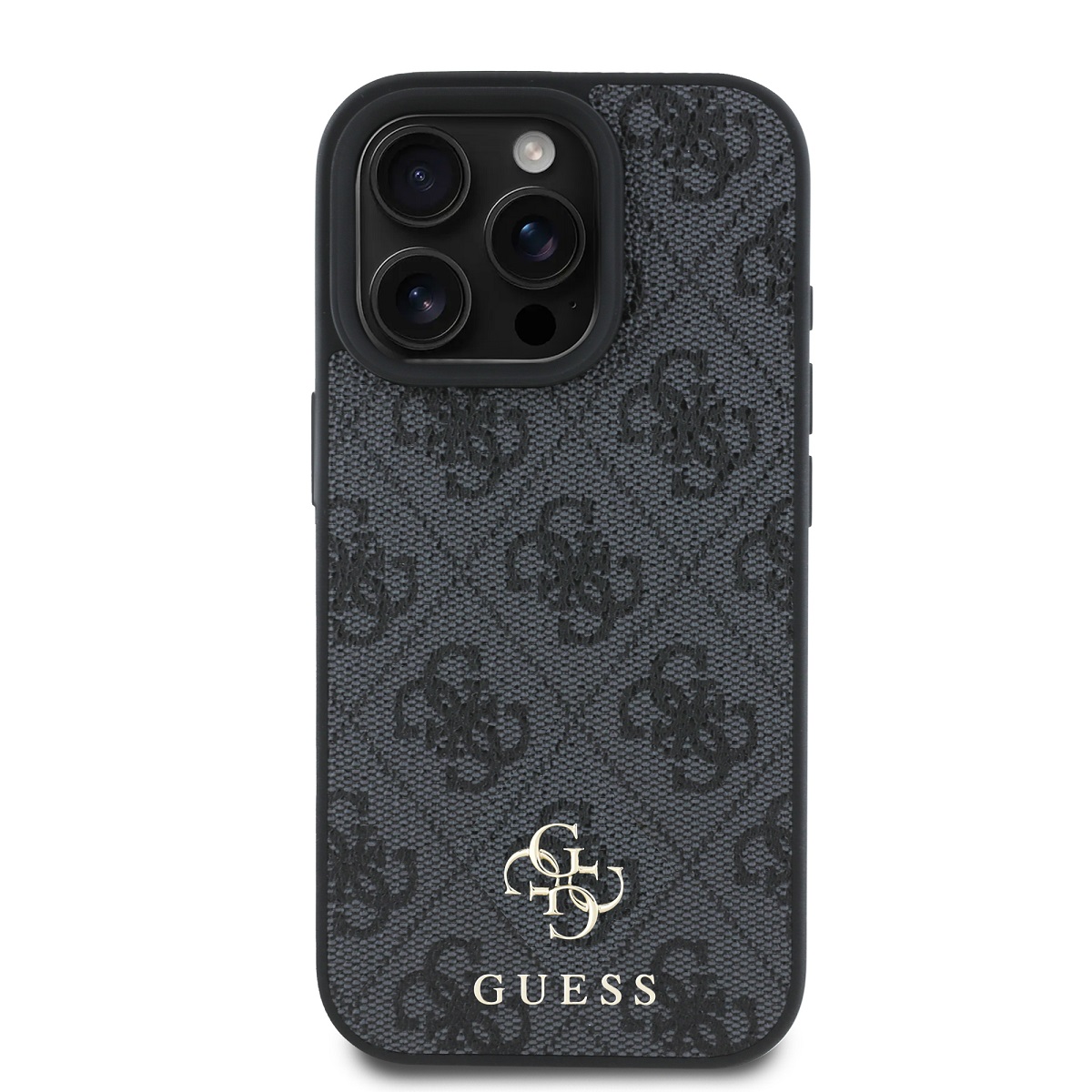 Guess PU 4G Small Metal Logo MagSafe Zadní Kryt pro iPhone 16 Pro Grey