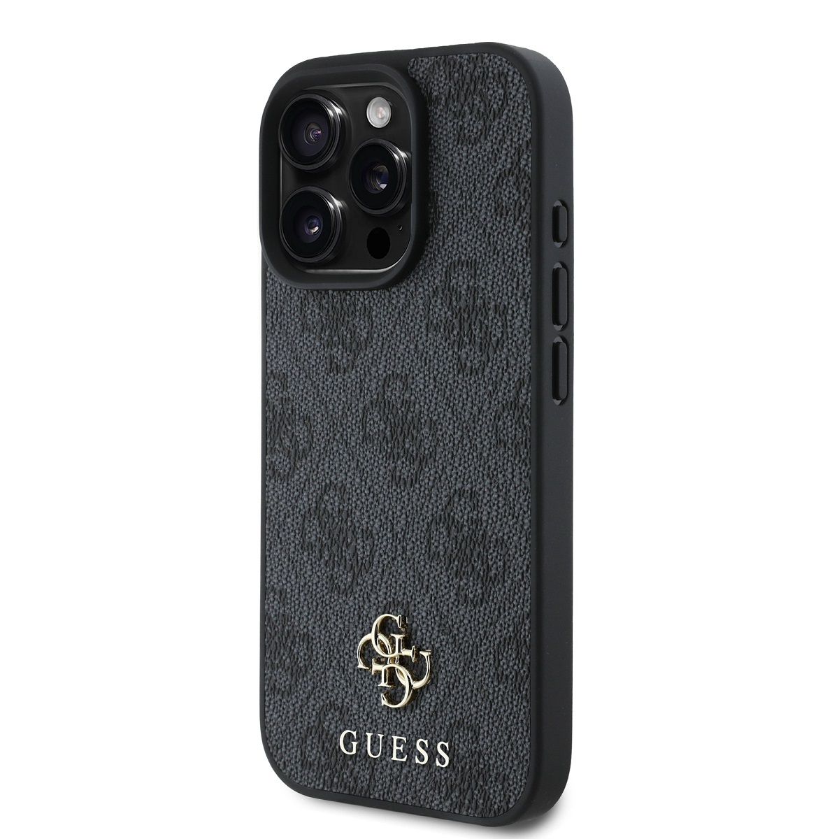 Guess PU 4G Small Metal Logo MagSafe Zadní Kryt pro iPhone 16 Pro Grey