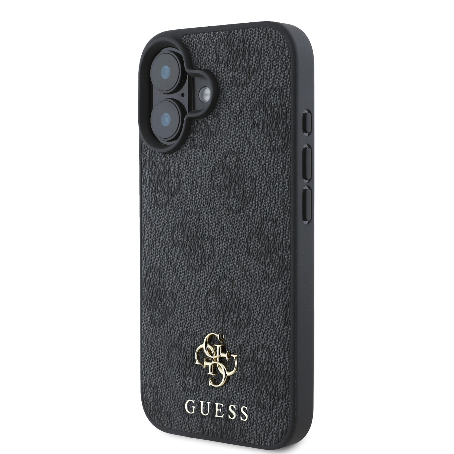 Guess PU 4G Small Metal Logo MagSafe Zadní Kryt pro iPhone 16 Grey