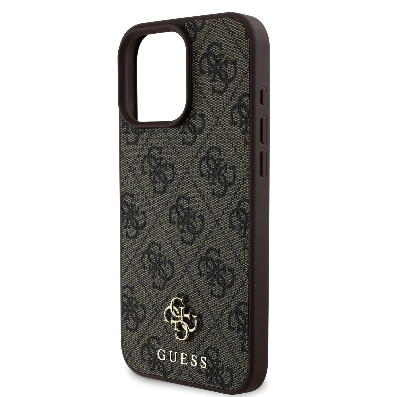 Guess PU 4G Small Metal Logo MagSafe Zadní Kryt pro iPhone 16 Pro Max Brown