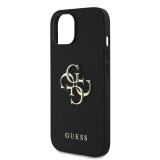 Guess PU Grained 4G Metal Logo Zadní Kryt pro iPhone 13 Black