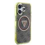 Guess IML 4G Glitter and Triangle Logo MagSafe Zadní Kryt pro iPhone 16 Brown