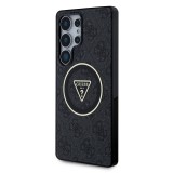 Guess IML 4G Glitter and Triangle Logo MagSafe Zadní Kryt pro Samsung Galaxy S25 Ultra Black