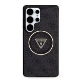 Guess IML 4G Glitter and Triangle Logo MagSafe Zadní Kryt pro Samsung Galaxy S25 Ultra Black