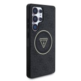 Guess IML 4G Glitter and Triangle Logo MagSafe Zadní Kryt pro Samsung Galaxy S25 Ultra Black
