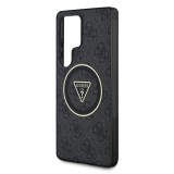 Guess IML 4G Glitter and Triangle Logo MagSafe Zadní Kryt pro Samsung Galaxy S25 Ultra Black