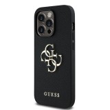 Guess PU Grained 4G Metal Logo Zadní Kryt pro iPhone 14 Pro Black