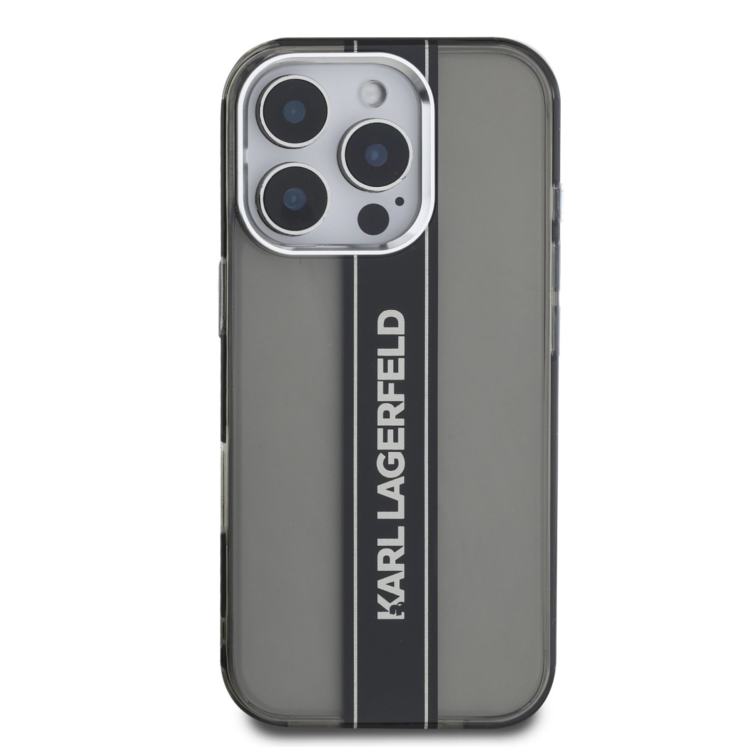 Karl Lagerfeld IML Stripe Logo Zadní Kryt pro iPhone 16 Pro Max Black