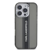 Karl Lagerfeld IML Stripe Logo Zadní Kryt pro iPhone 16 Pro Black