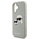 Karl Lagerfeld 3D Rubber Double Heads Zadní Kryt pro iPhone 16 Beige