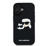 Karl Lagerfeld 3D Rubber Double Heads Zadní Kryt pro iPhone 16 Black