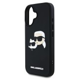 Karl Lagerfeld 3D Rubber Double Heads Zadní Kryt pro iPhone 16 Black