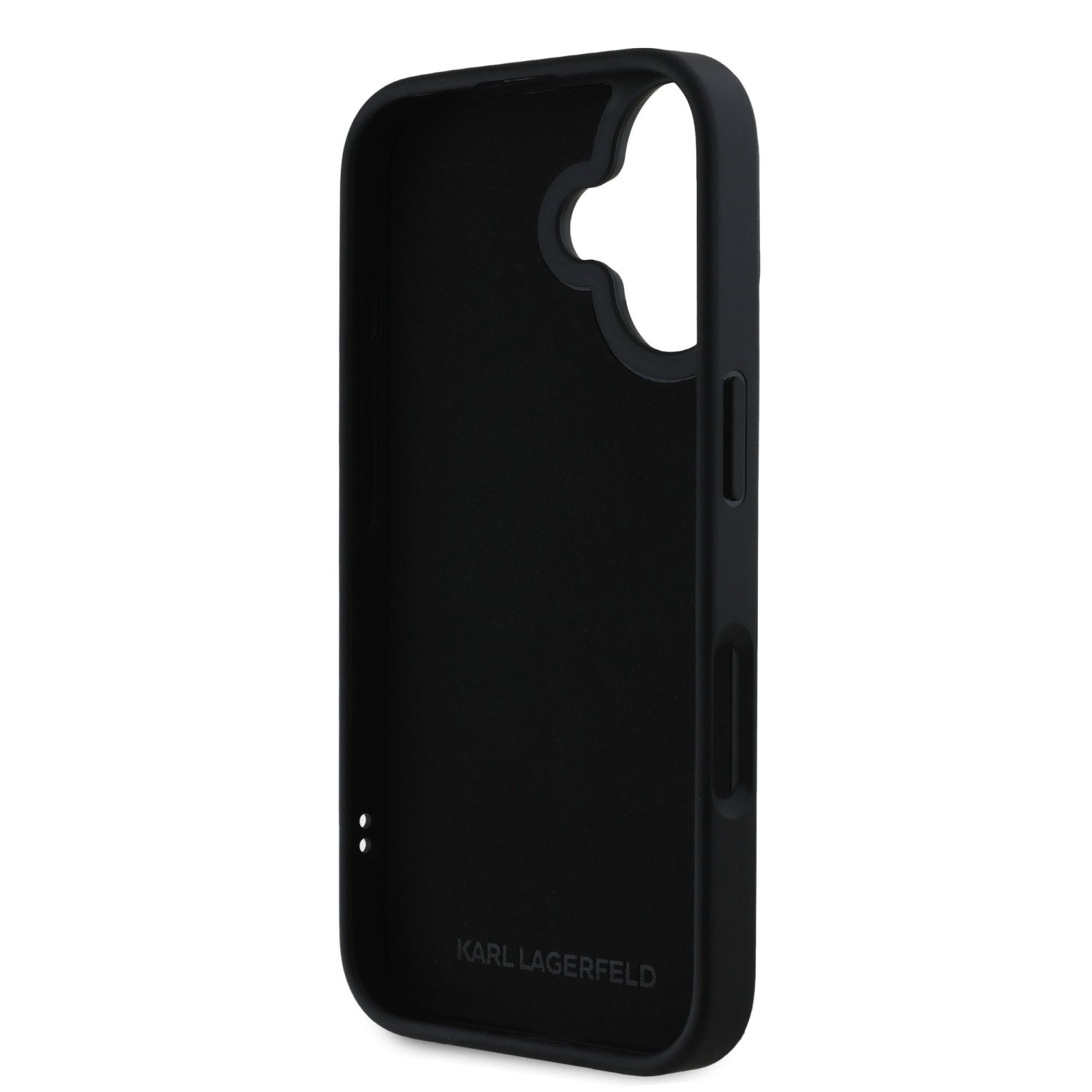 Karl Lagerfeld 3D Rubber Double Heads Zadní Kryt pro iPhone 16 Black