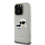 Karl Lagerfeld 3D Rubber Double Heads Zadní Kryt pro iPhone 16 Pro Max Beige