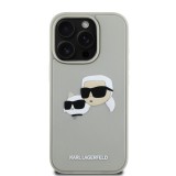 Karl Lagerfeld 3D Rubber Double Heads Zadní Kryt pro iPhone 16 Pro Max Beige