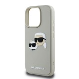 Karl Lagerfeld 3D Rubber Double Heads Zadní Kryt pro iPhone 16 Pro Max Beige