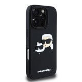 Karl Lagerfeld 3D Rubber Double Heads Zadní Kryt pro iPhone 16 Pro Max Black