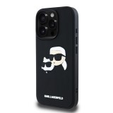 Karl Lagerfeld 3D Rubber Double Heads Zadní Kryt pro iPhone 16 Pro Black