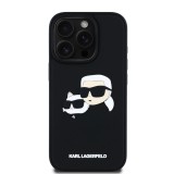 Karl Lagerfeld 3D Rubber Double Heads Zadní Kryt pro iPhone 16 Pro Black